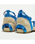 Sandales en Cuir Paulina bleu éléctrique